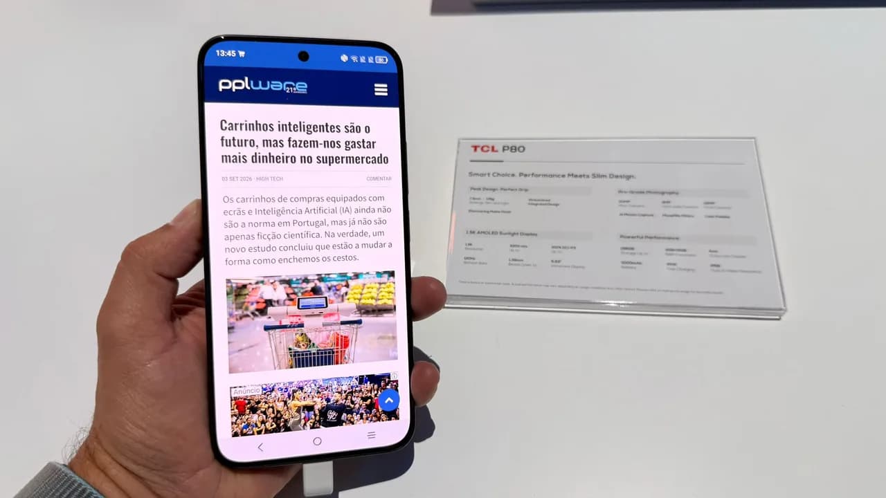 TCL P80 na IFA 2026: os 3 modelos com tela NXTPAPER AMOLED