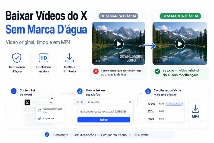 Como baixar vídeos do X sem marca d'água: 4 métodos testados