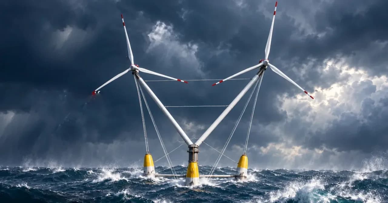 OceanX: como funciona a plataforma flutuante de 2 turbinas